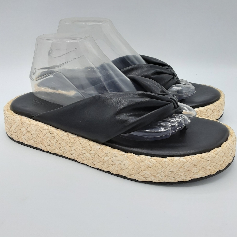 Naked Feet Costa Black Faux Leather Padded Sandals. Size 11. - Picture 5 of 12